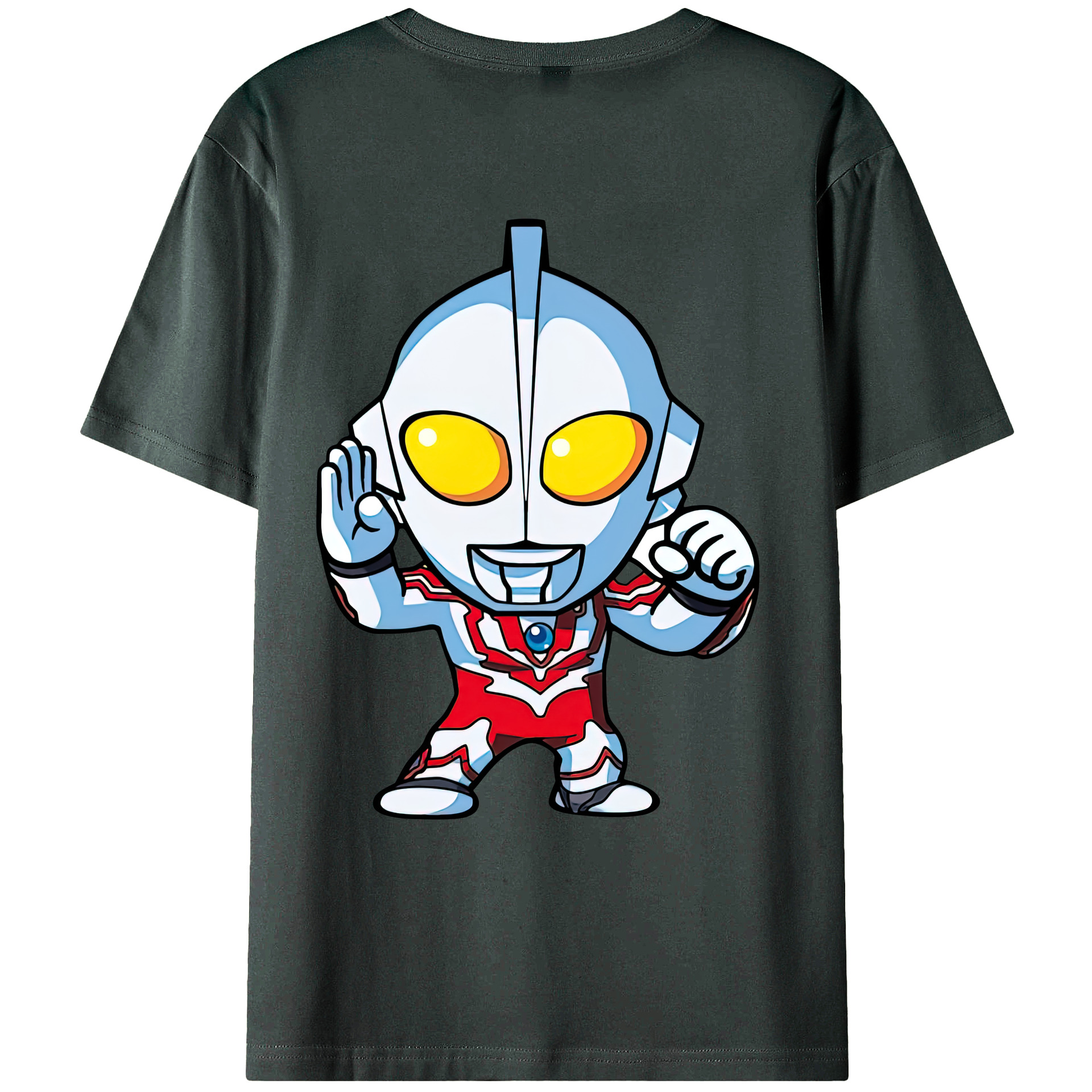 （画像用） ウルトラマン Ultraman 綿100％ メンズ半袖Tシャツ（バックプリント） 通気性